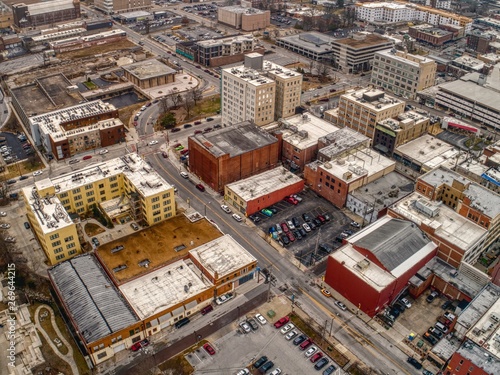 Aerial View of Downtown Springfield, Missouri on a Cloudy Winter Day © Jacob