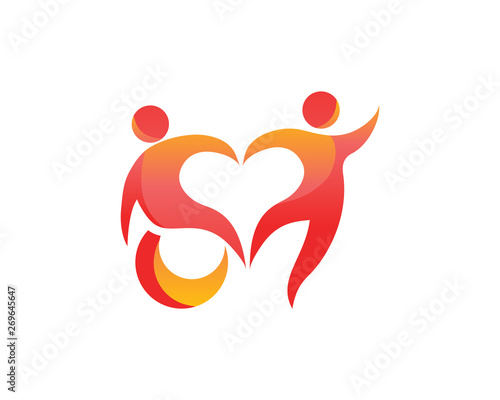 Modern Passionate Disability People Support In Wheel Chair Logo Illustration
