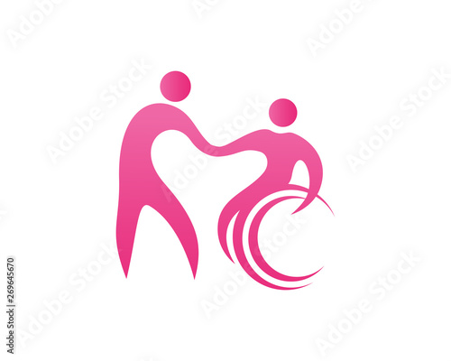 Modern Passionate Disability People Support In Wheel Chair Logo Illustration