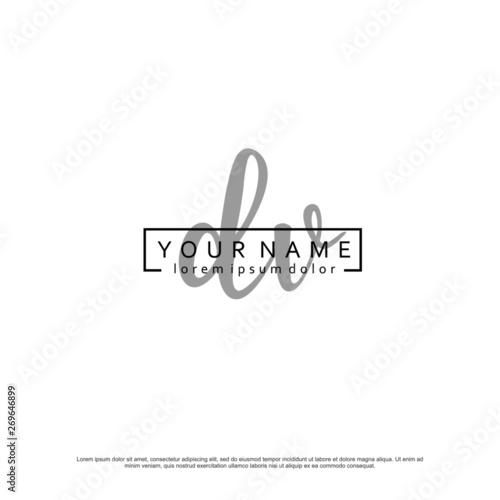 Initial D V DV elegant logo template vector