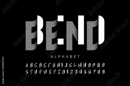 Modern font design, alphabet letters and numbers