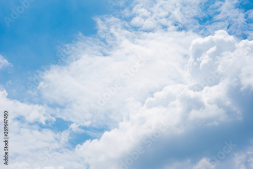 Blue sky cloud sun light background  hot high temperature summer day