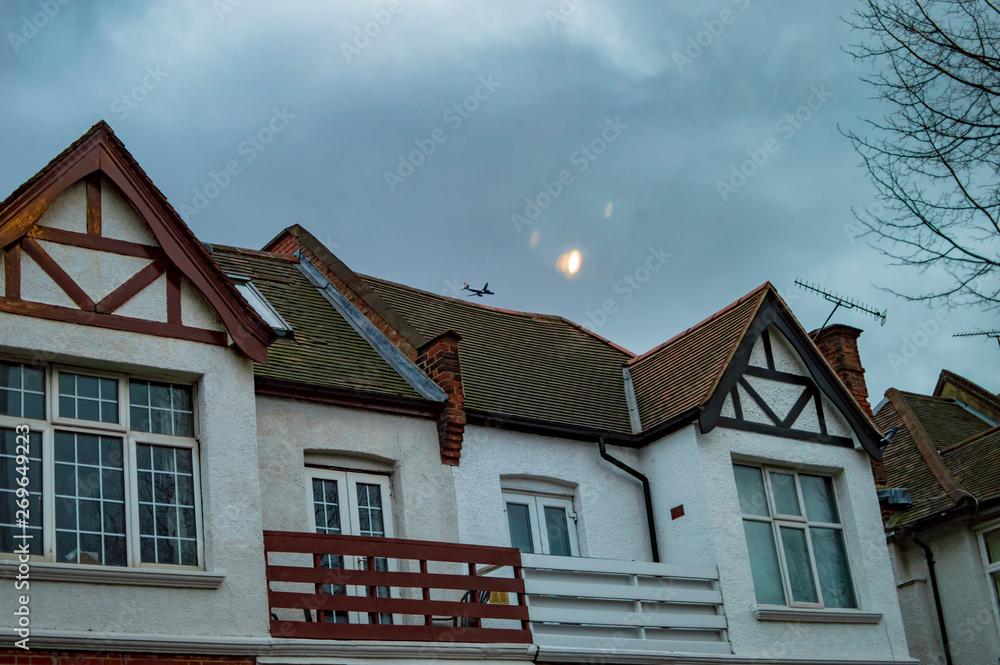 The london home with red color roof and bricks The london home with red color roof and bricks