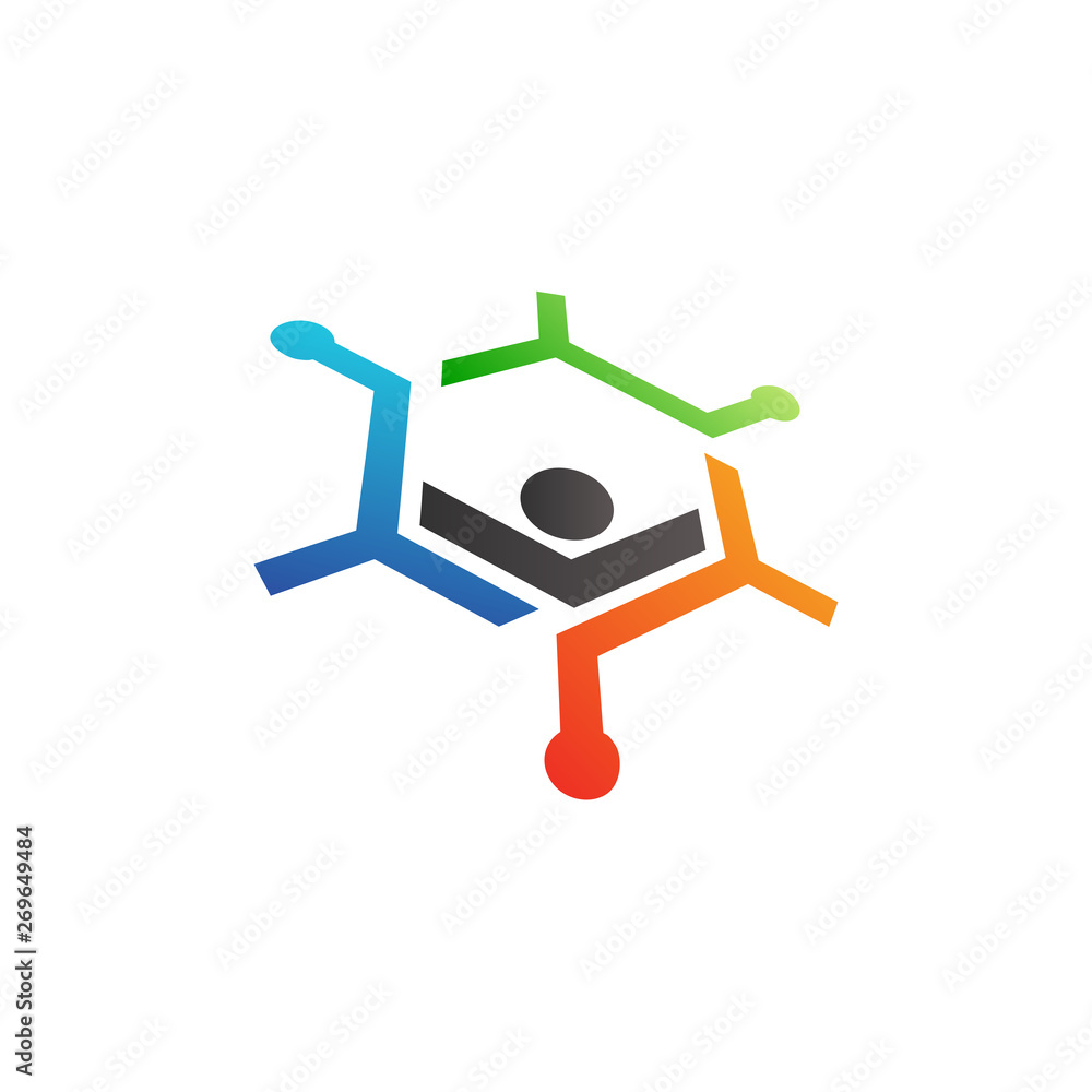 Human Tech Logo, hexagon, Technology logo design Human Tech Logo, hexagon, Technology logo design