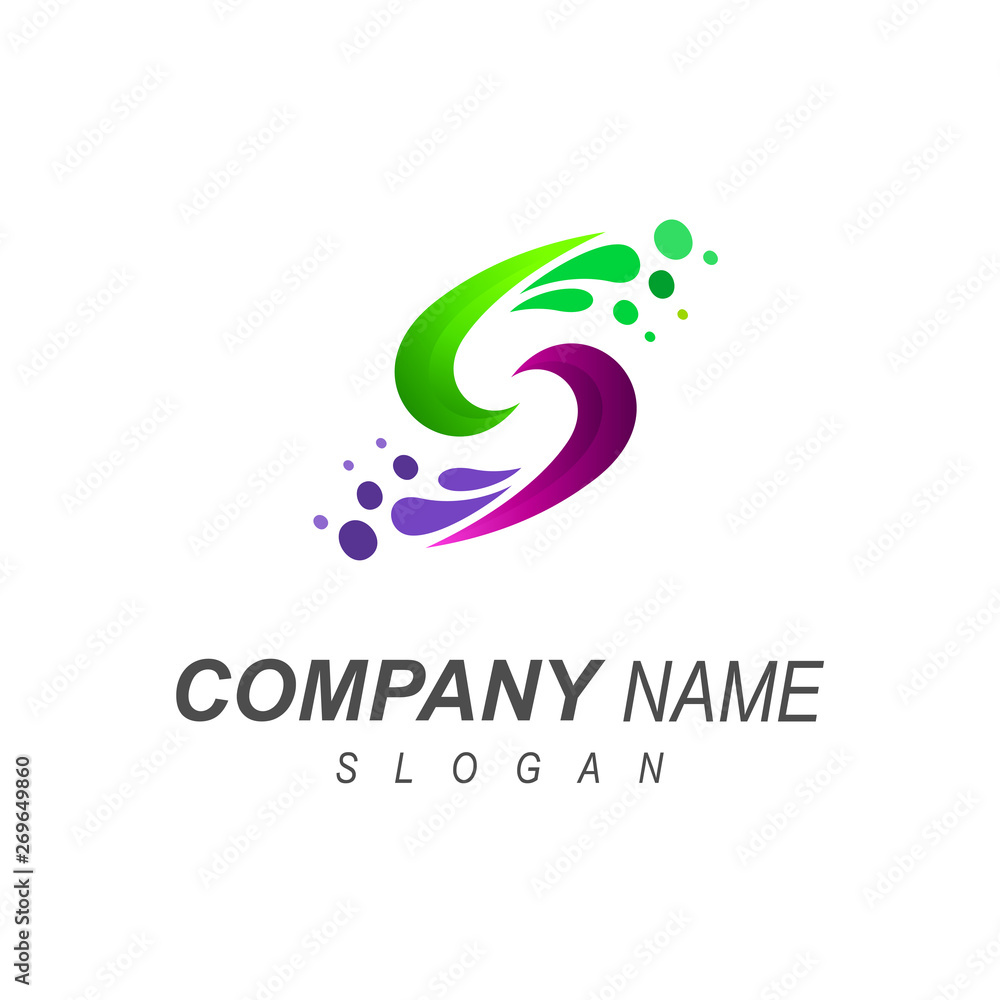 logo of the letter S with water droplets logo of the letter S with water droplets