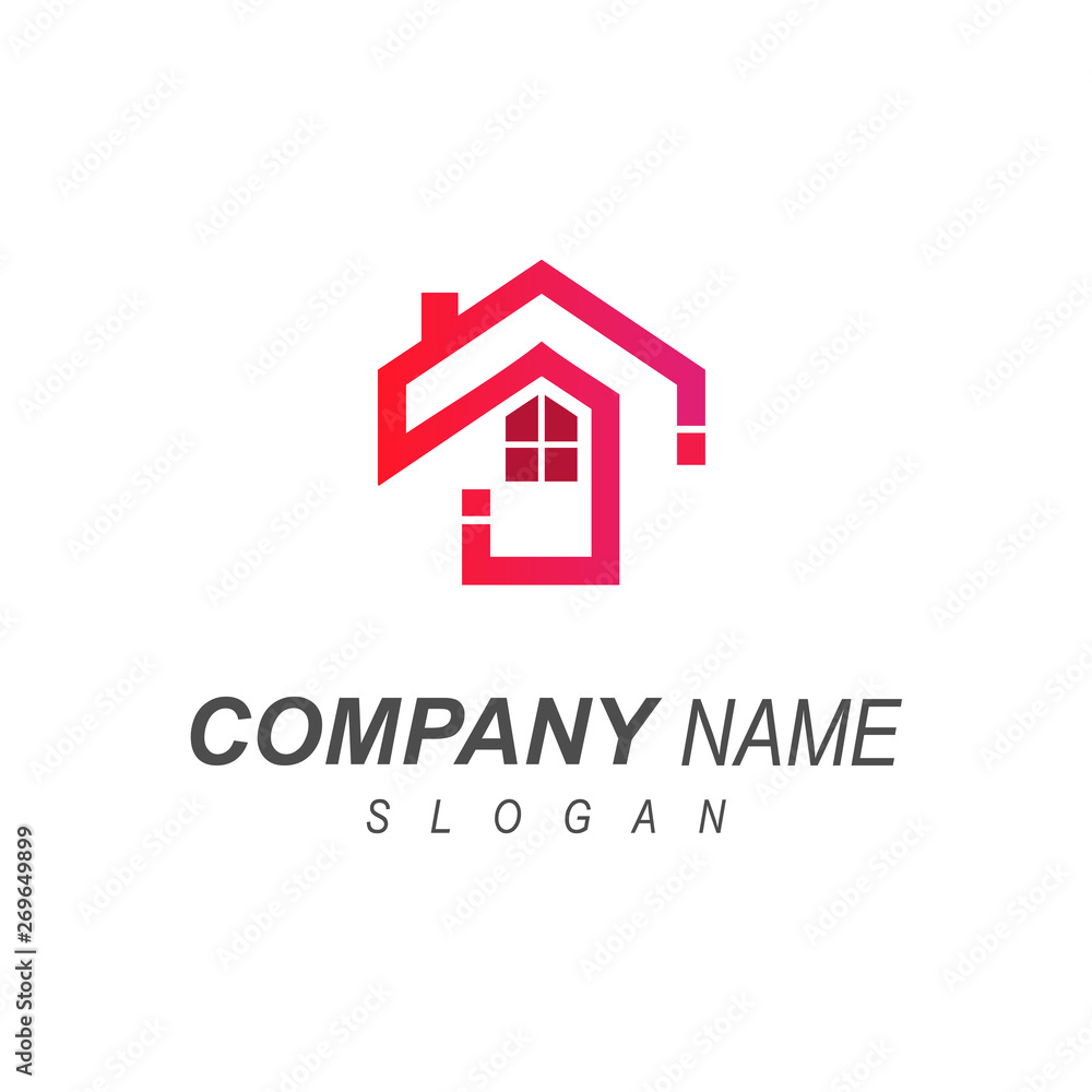 house building logo and initials letter S