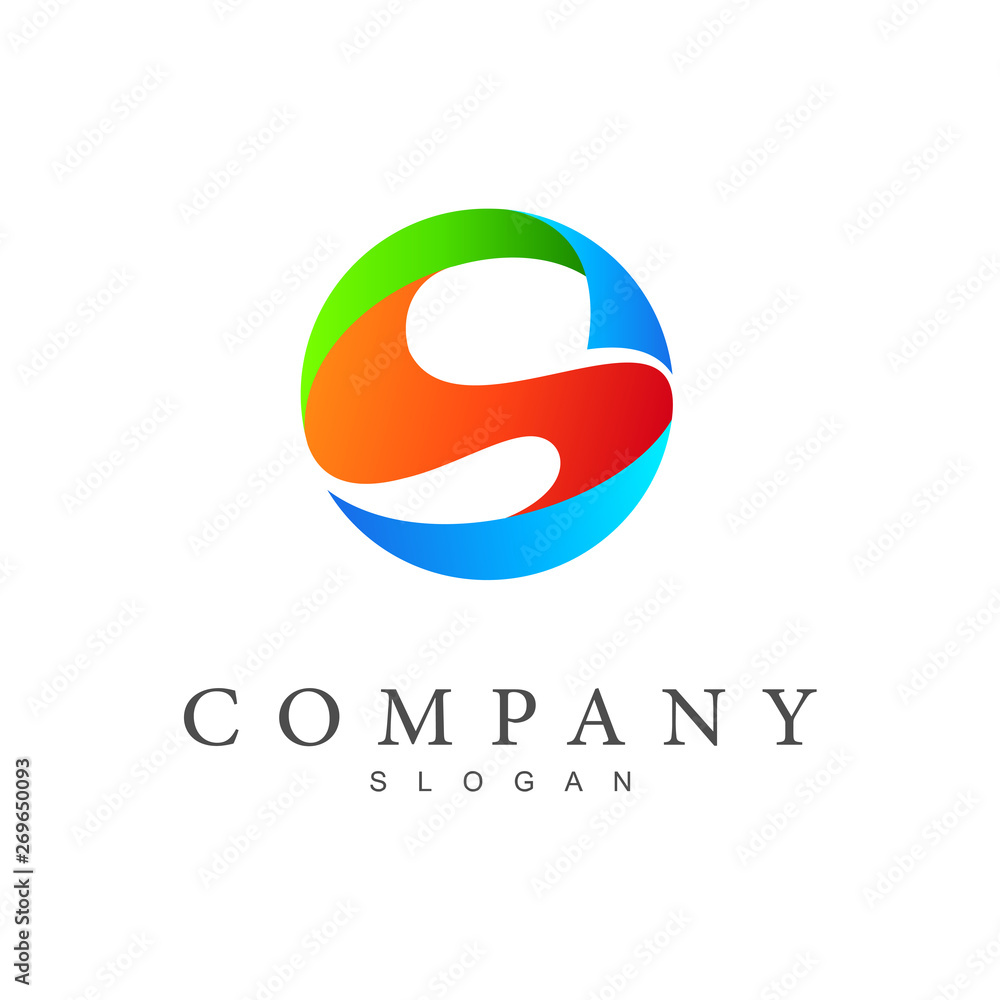 letter s logo and circle + circle logo with simple letter s logo and circle + circle logo with simple