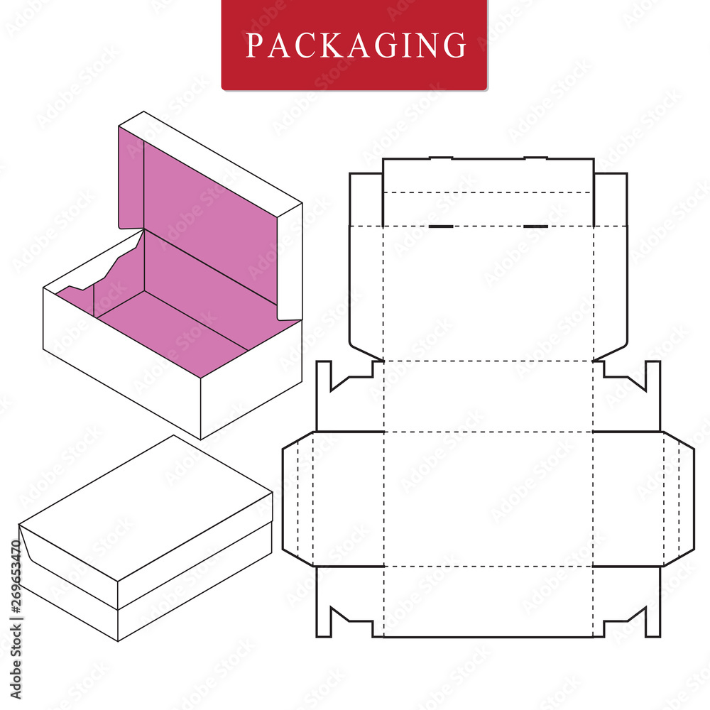 Vector Illustration of Box.Package Template. Isolated White Retail Mock ...