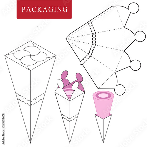 Vector Illustration of Box.Package Template. Isolated White Retail Mock up.