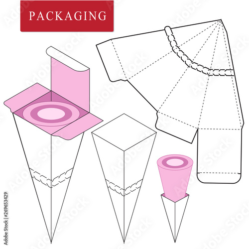 Vector Illustration of Box.Package Template. Isolated White Retail Mock up.
