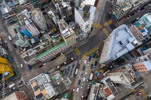 Hong Kong downtown city from top © leungchopan