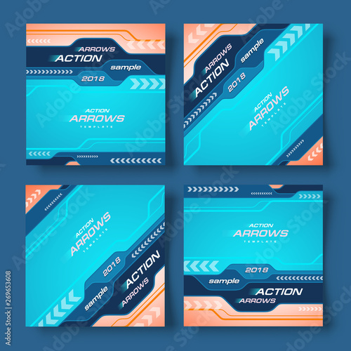 Cover design. Arrows, tabs, lines. Technological theme. Brochure template, action creative flyer, trend cover.