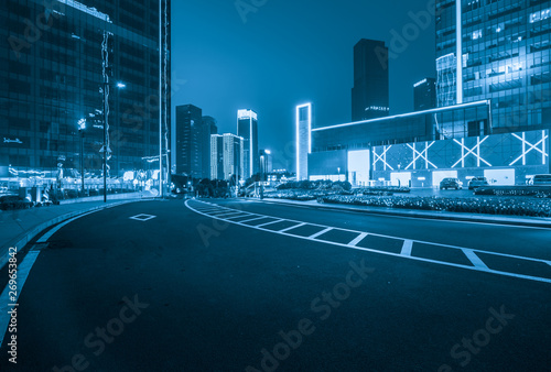 Office buildings and highways at night in the financial center  chongqing  China