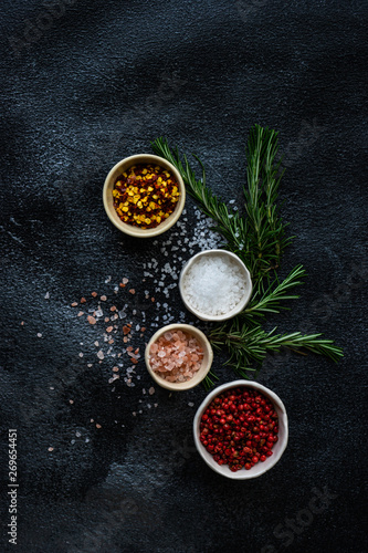 Spice cooking concept with sea salt