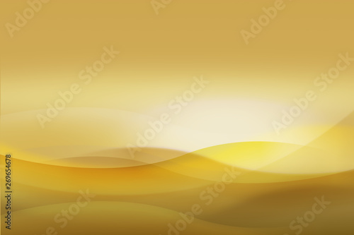 光輝くウェーブ 金色と黄色の背景 