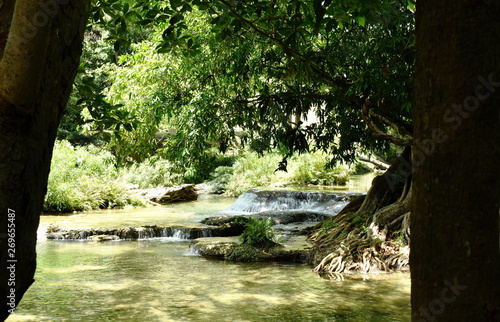 waterfall in seven little girl national park travel location in Thailand