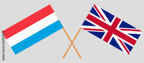 The UK and Luxembourg. British and Luxembourgish flags
