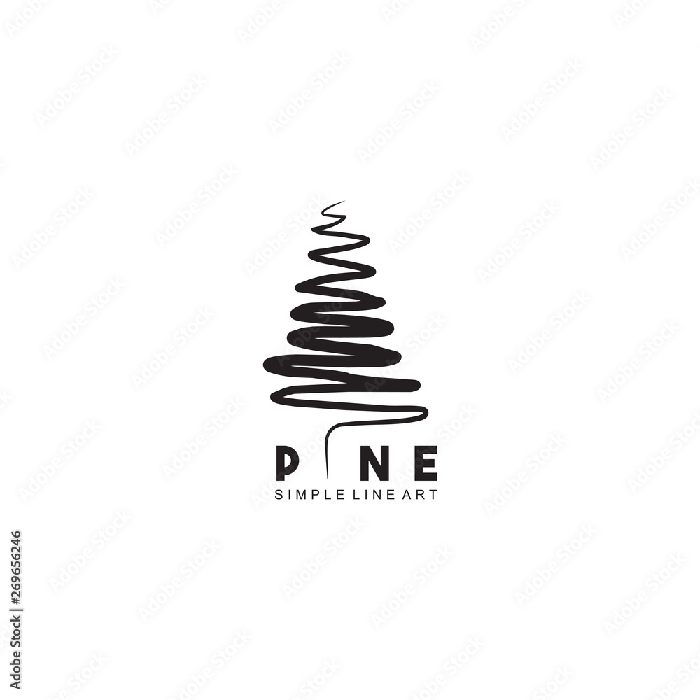 Pine tree logo design vector template Stock Vector | Adobe Stock