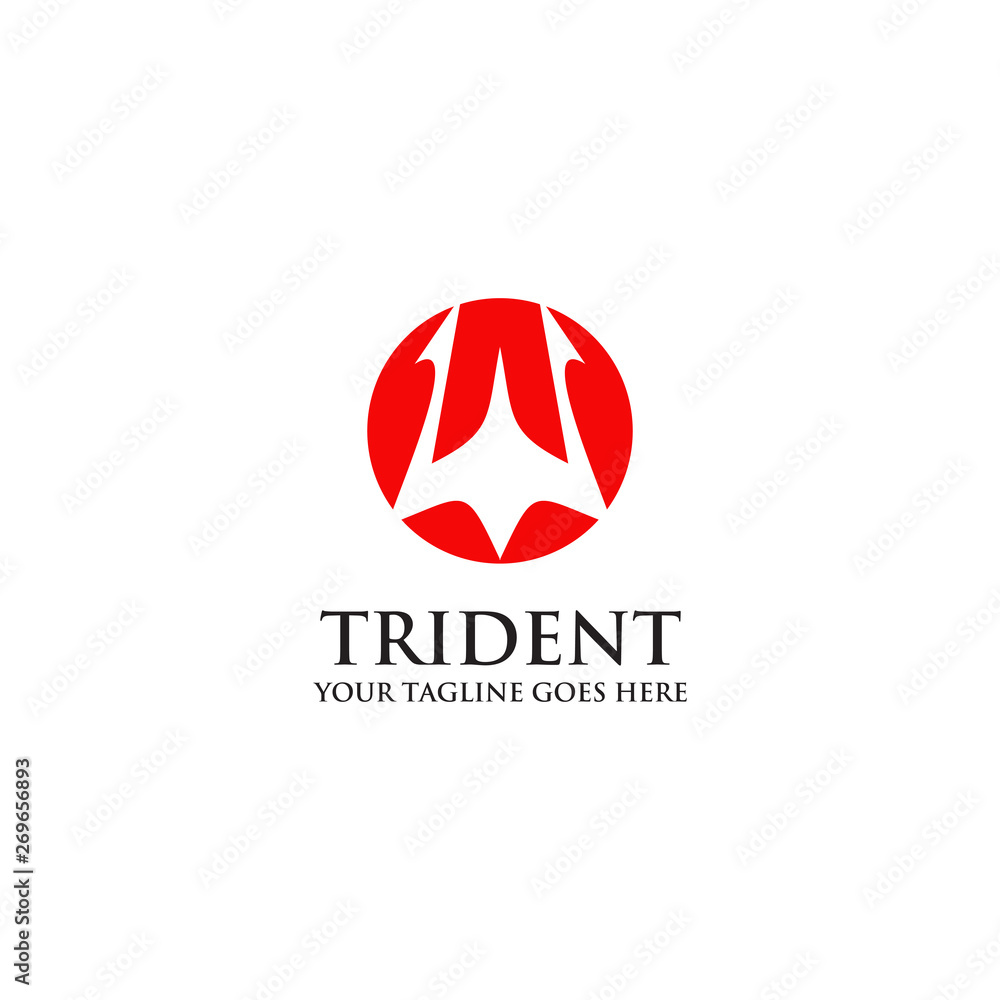 Trident logo design vector template