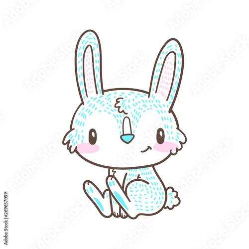cute little bunny and rabbit cartoon doodle vector