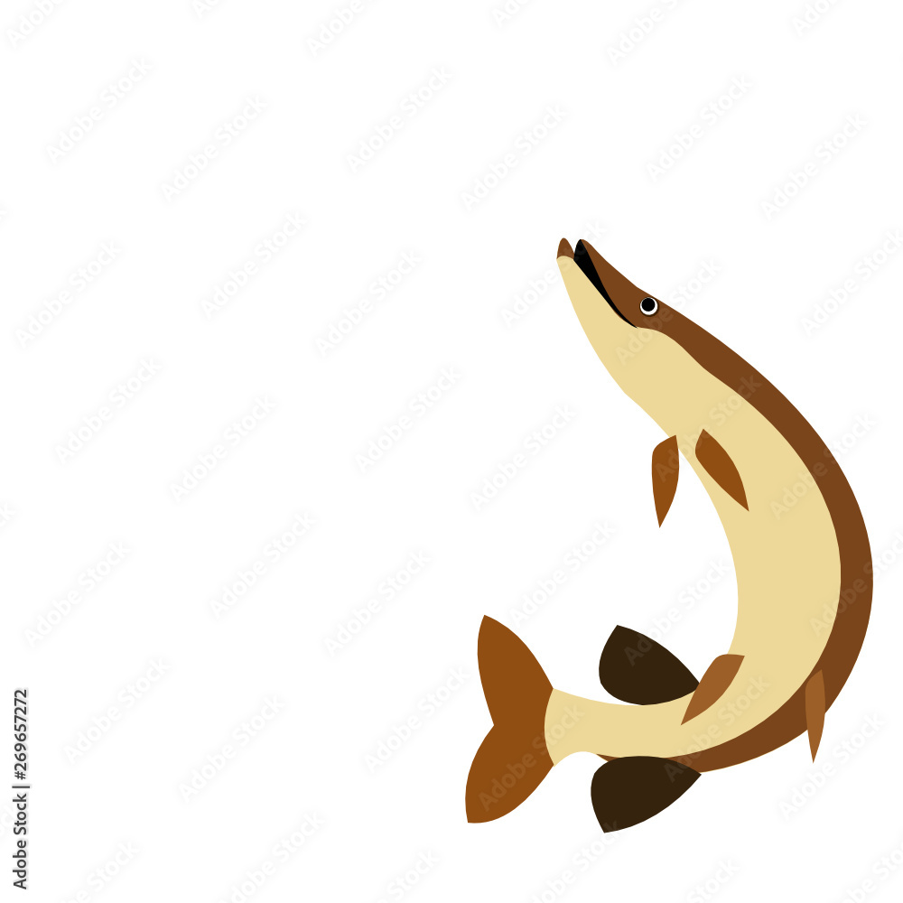 Naklejka premium Pike fish clipart