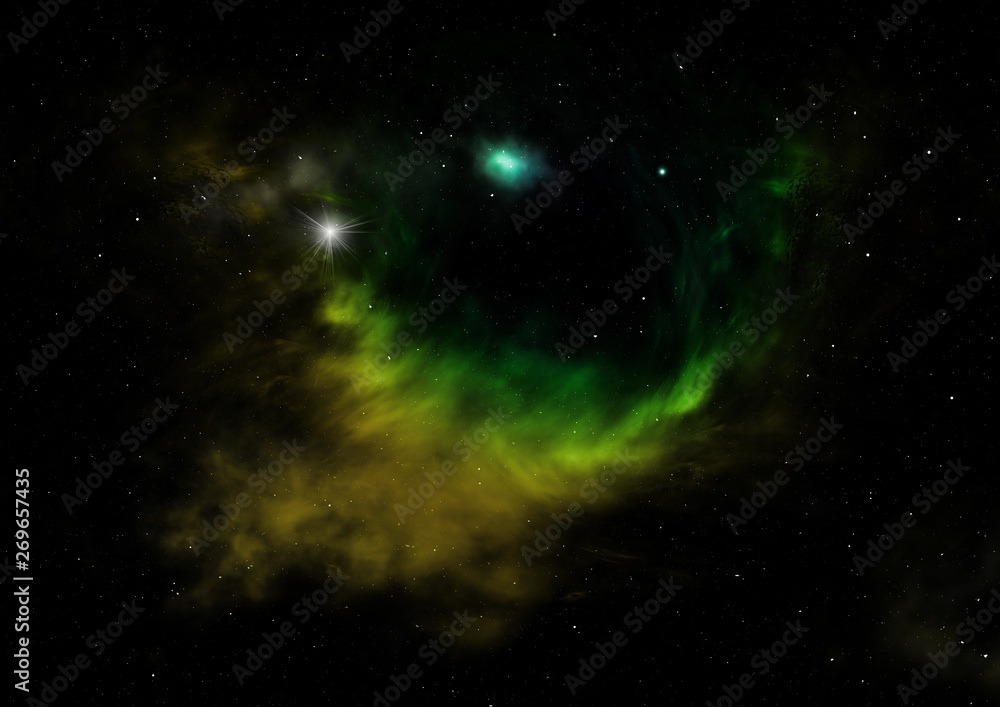 Fototapeta premium Star field in space and a nebulae. 3D rendering