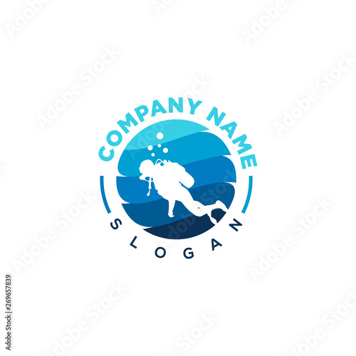 aquatic logo emblem blue