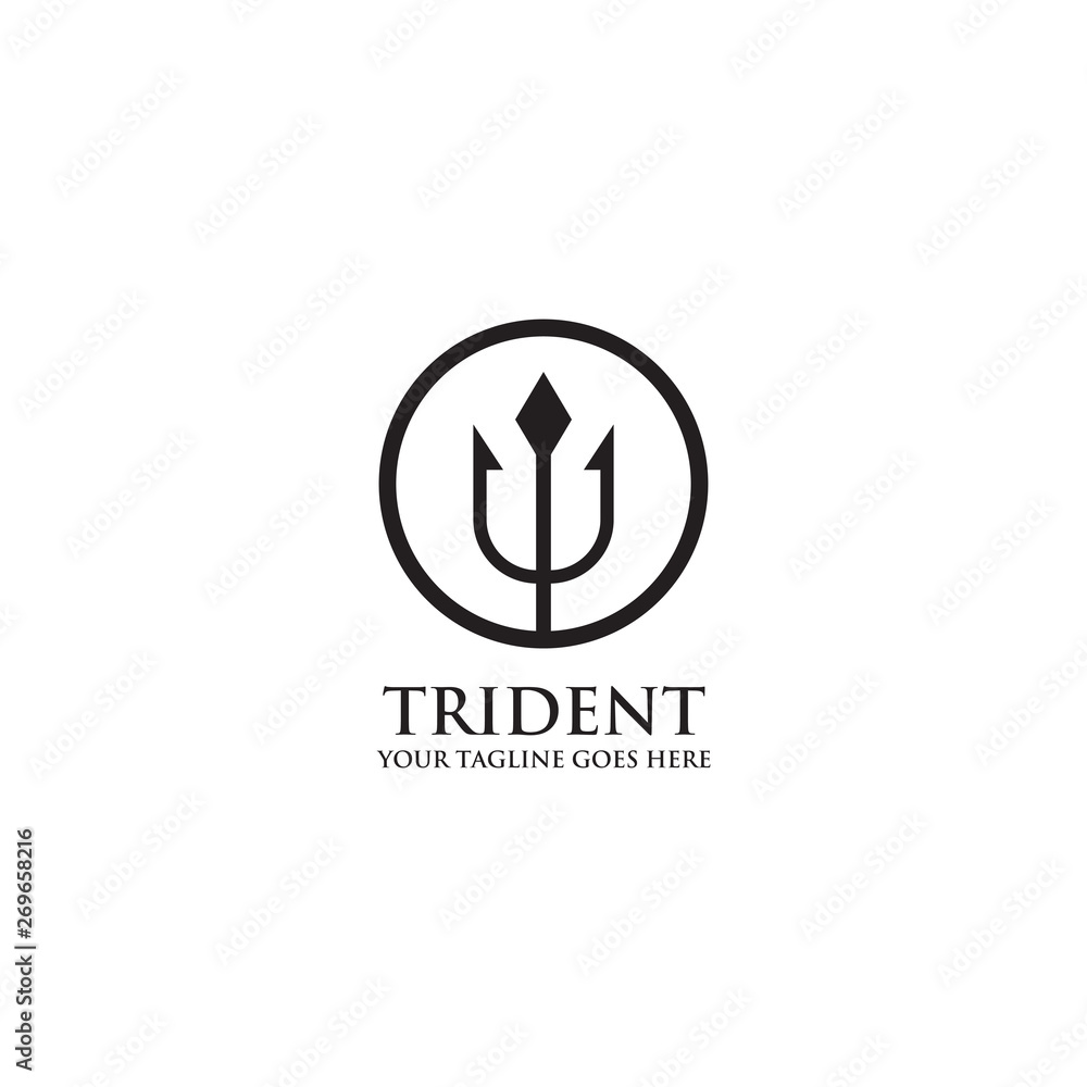 Trident logo design vector template