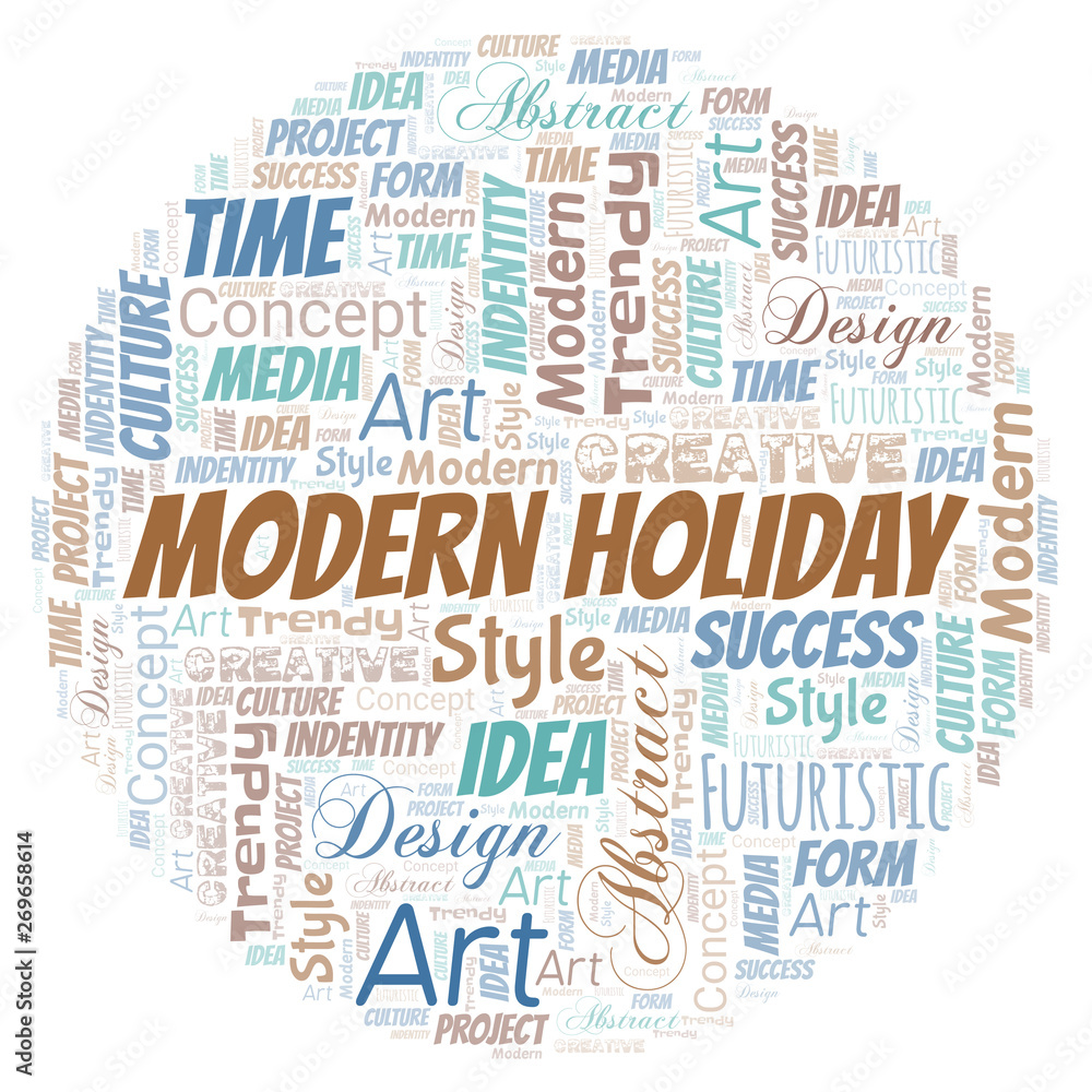 Modern Holiday word cloud. Wordcloud made with text only. Modern Holiday word cloud. Wordcloud made with text only.