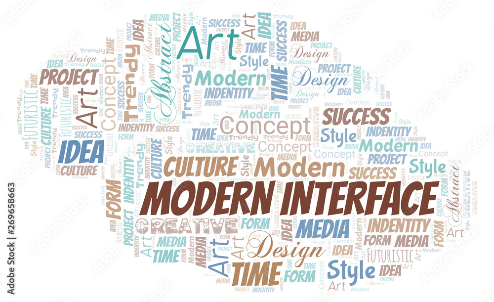 Fototapeta premium Modern Interface word cloud. Wordcloud made with text only.