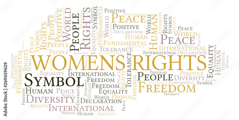 Fototapeta premium Womens Rights word cloud. Wordcloud made with text only.