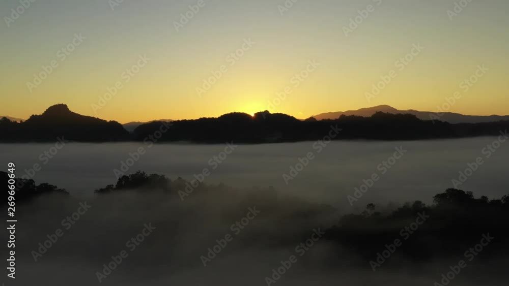 Mountain with sky and fog at Jabo Village, Mae Hong Son, Thailand Mountain with sky and fog at Jabo Village, Mae Hong Son, Thailand