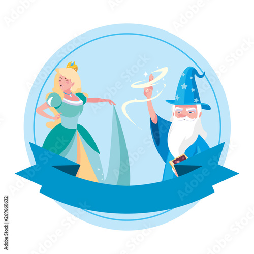 beautiful princess with wizard of tales characters
