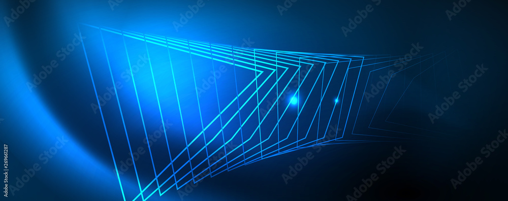 Neon glowing techno lines, hi-tech futuristic abstract background template, vector Neon glowing techno lines, hi-tech futuristic abstract background template, vector