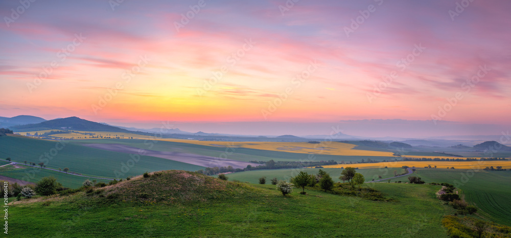 Sunrise in Central Bohemian Highlands, Czech Republic.
