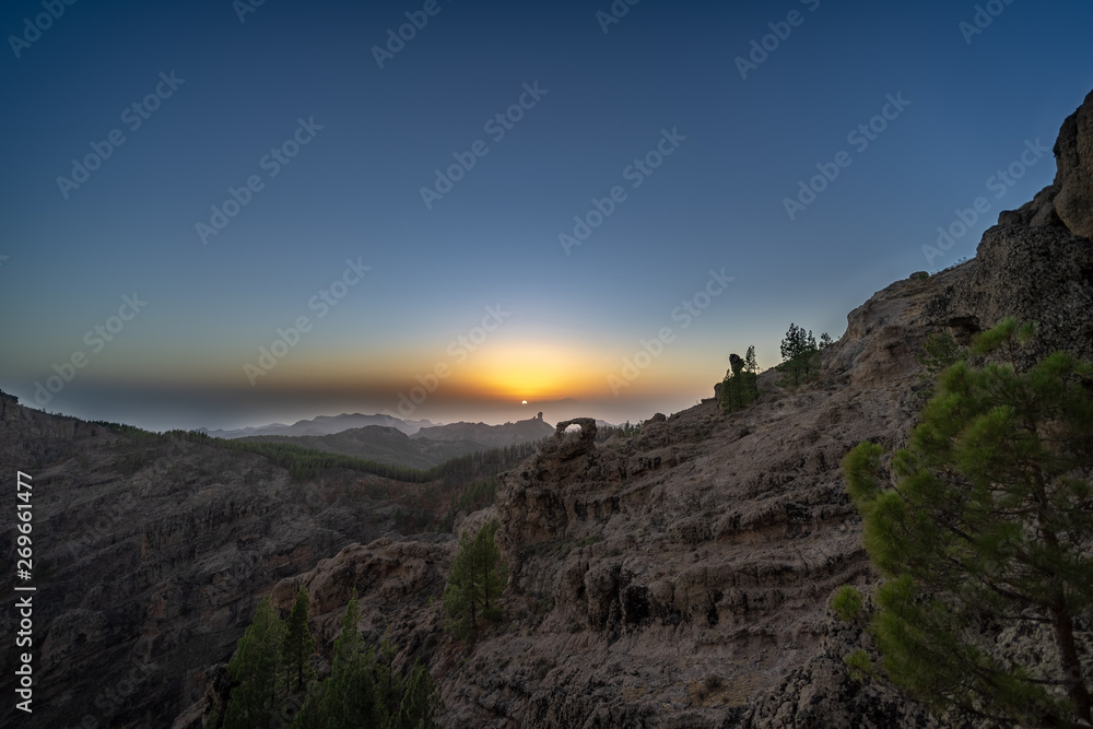 Roque nublo and Teide from Gran Canaria Roque nublo and Teide from Gran Canaria