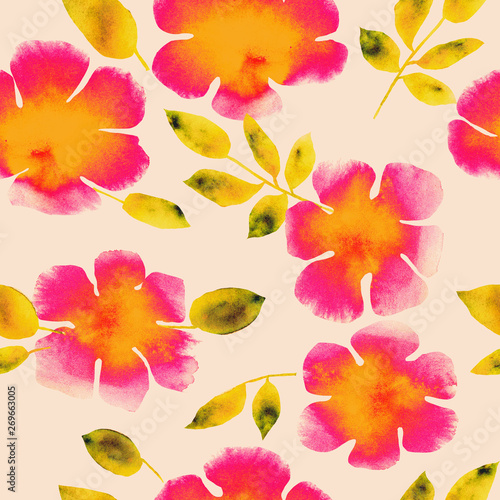 Flowers color raster waterc...