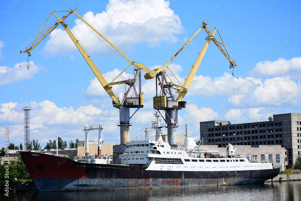Fototapeta premium cranes in the port