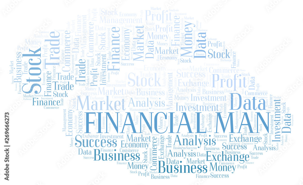 Fototapeta premium Financial Man word cloud.