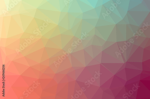 Illustration of abstract Red  Yellow horizontal low poly background. Beautiful polygon design pattern.