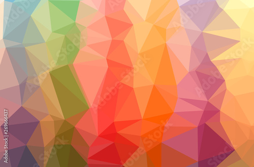 Illustration of abstract Orange  Pink  Purple  Red  Yellow horizontal low poly background. Beautiful polygon design pattern.