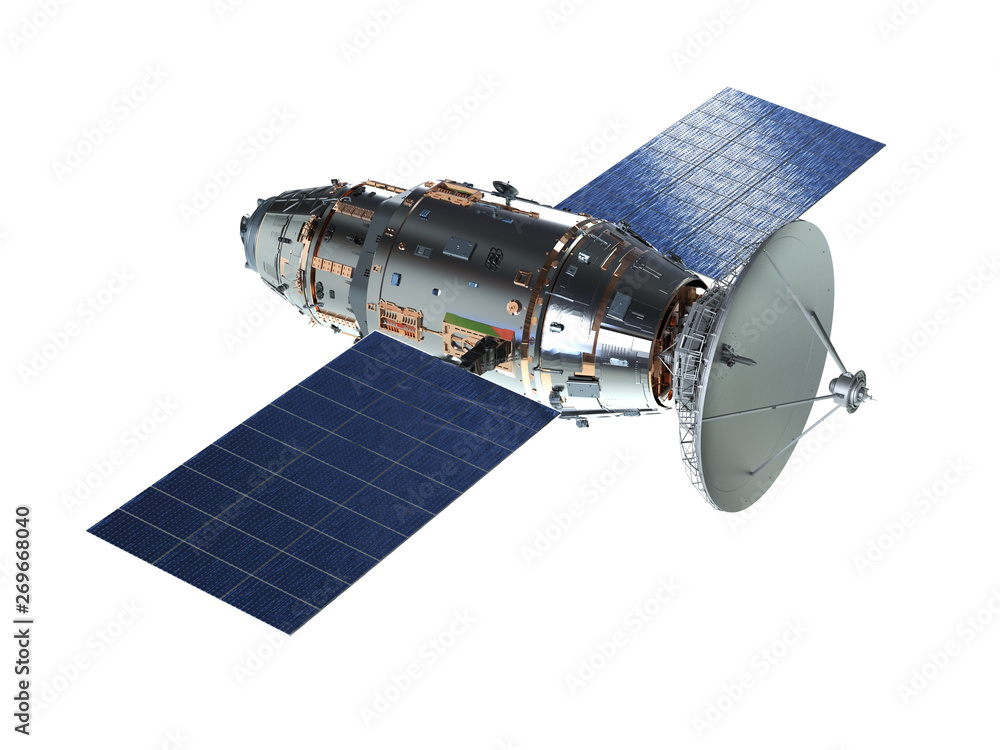 Fototapeta premium Satellite dish with antenna