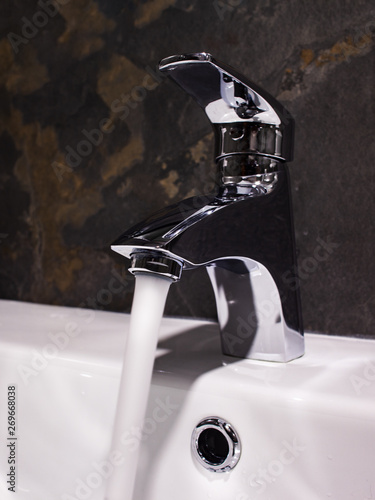 Chromed sink faucet