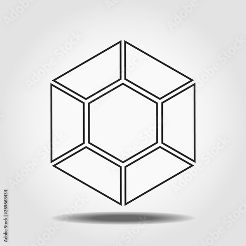 Diamond linear icon. Thin line illustration. Shiny brilliant gem contour symbol. Vector isolated outline drawing