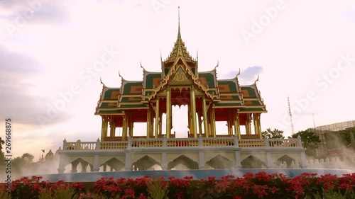 Beautiful Thai style pavilion , warmth at Winter's end festival (Oon Ai Rak event) in Bangkok,Thailand photo