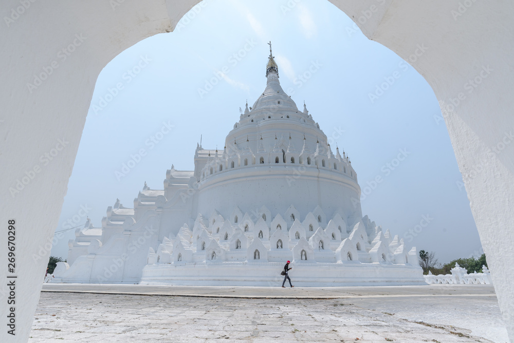 The white Hsinbyume Myatheindan Pagoda, the The white Hsinbyume Myatheindan Pagoda, the