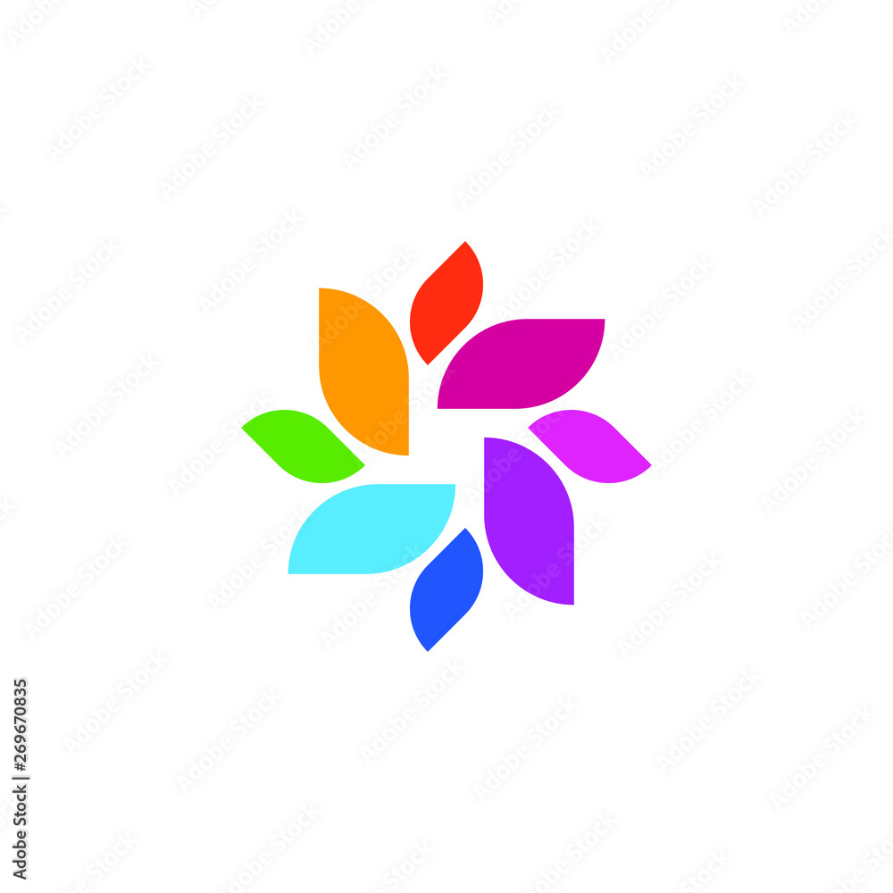 Colorful Modern Abstract Leaf Shape Trendy Nature Element Logo for all business company with high end look Colorful Modern Abstract Leaf Shape Trendy Nature Element Logo for all business company with high end look