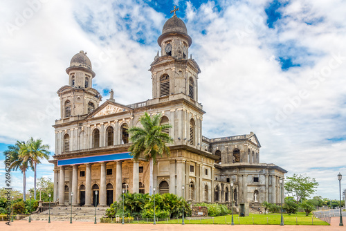 View at the Old Santiago Cathedral of Managua in Nicaragua