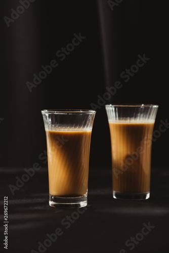 Two small cups of specialty freshly roasted coffee