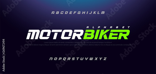 Sport Modern Italic Alphabet Font. Typography urban style fonts for technology, sport, motorcycle, racing logo design. vector illustration